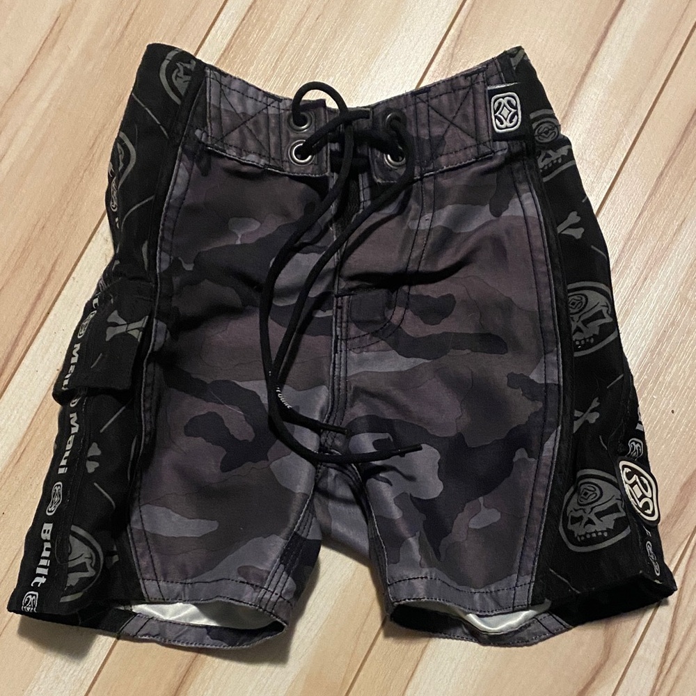 Toddler Camo Swim Trunks with Side Panels